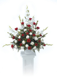 CTT2011 Red & White Pedestal Arrangement from Yesterday's and Tomorrows in Warner Robins, GA