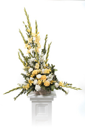 CTT3921 Yellow Pedestal Arrangement from Yesterday's and Tomorrows in Warner Robins, GA