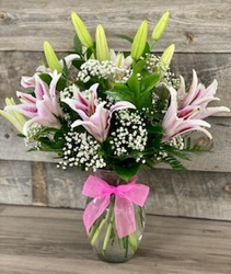 Star Gazer Lily Vase