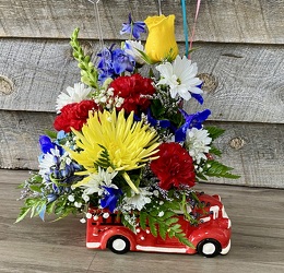 Fire Truck Flowers from Yesterday's and Tomorrows in Warner Robins, GA